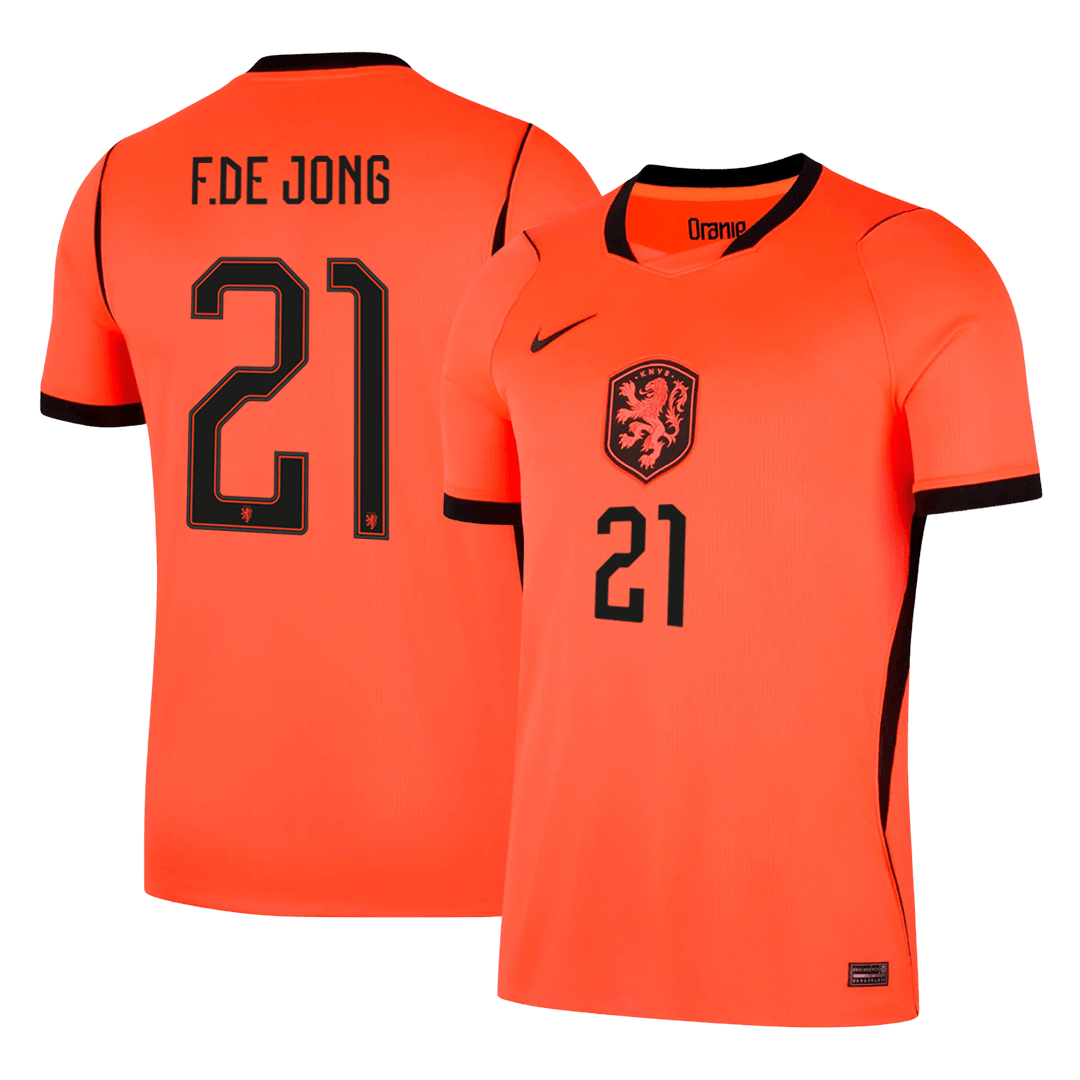 F.DE JONG #21 Heren Netherlands Thuis Voetbalshirt WK Voetbal 2026