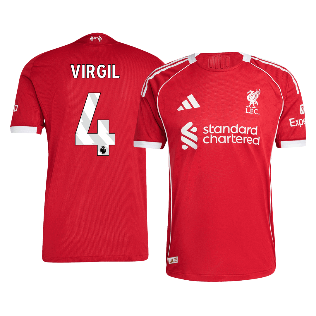 VIRGIL #4 Liverpool Thuis Spelersversie Voetbalshirt 2025/26 - Slim Fit
