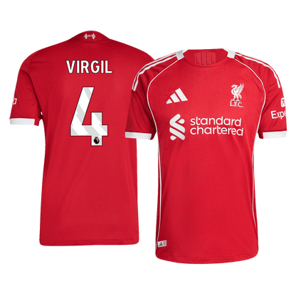 VIRGIL #4 Liverpool Thuis Spelersversie Voetbalshirt 2025/26 - Slim Fit