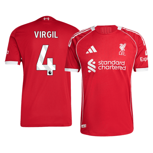 VIRGIL #4 Liverpool Thuis Spelersversie Voetbalshirt 2025/26 - Slim Fit