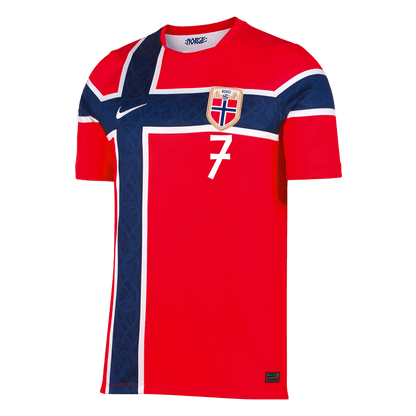 SØRLOTH #7 Heren Norway Thuis Voetbalshirt WK Voetbal 2026 - detail