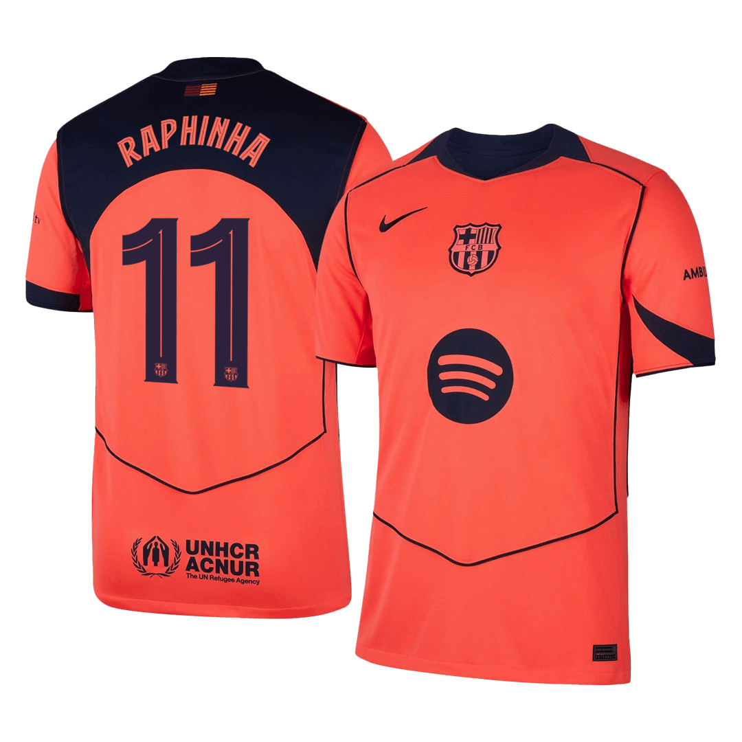 RAPHINHA #11 Heren Barcelona Derde Voetbalshirt 2025/26 - UCL
