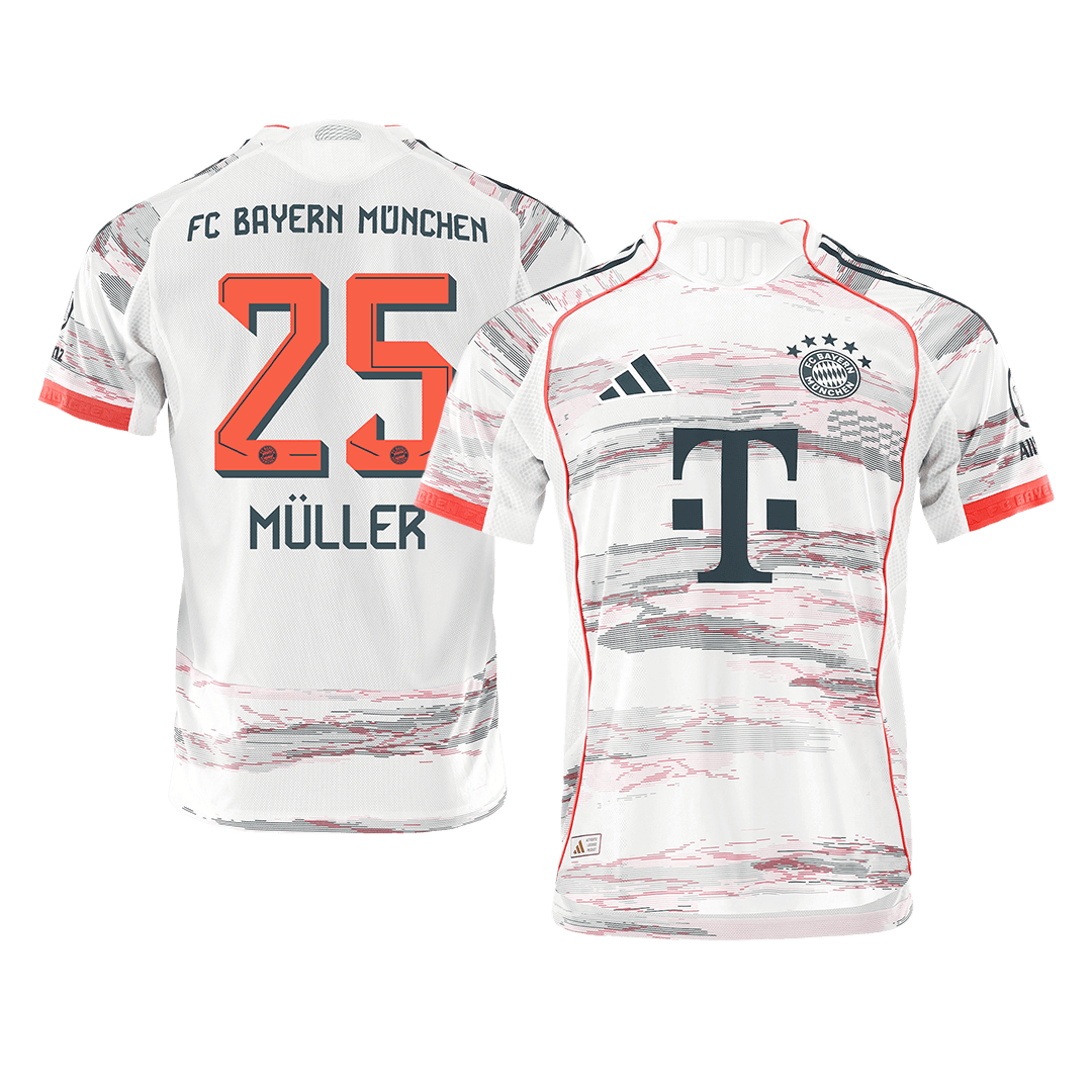 MÜLLER #25 Bayern Munich Uit Spelersversie Voetbalshirt 2025/26 - Slim Fit
