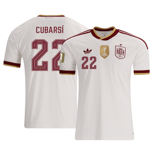CUBARSÍ #22 Spanje Spelersversie Uitshirt WK Voetbal 2026 - slim fit【Kampioenseditie】