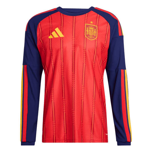 Spain Thuis Spelersversie Lange Mouwen Voetbalshirt 2026 - Slim Fit