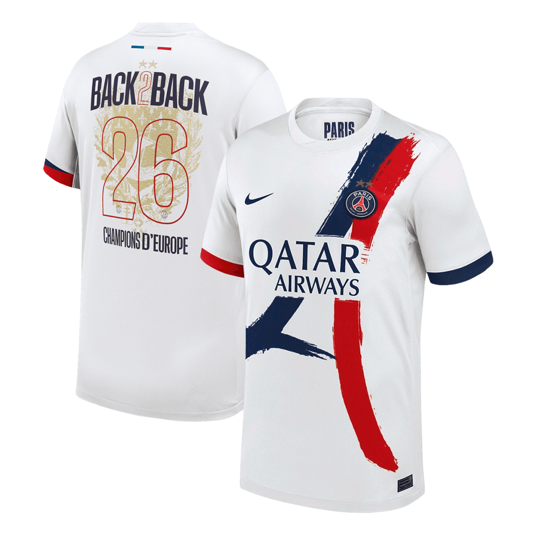 Champions of Europe #26 Heren PSG Uit Voetbalshirt 2024/26