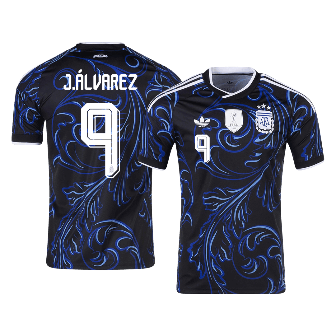 J. ÁLVAREZ #9 Heren Argentina Uit Voetbalshirt WK Voetbal 2026