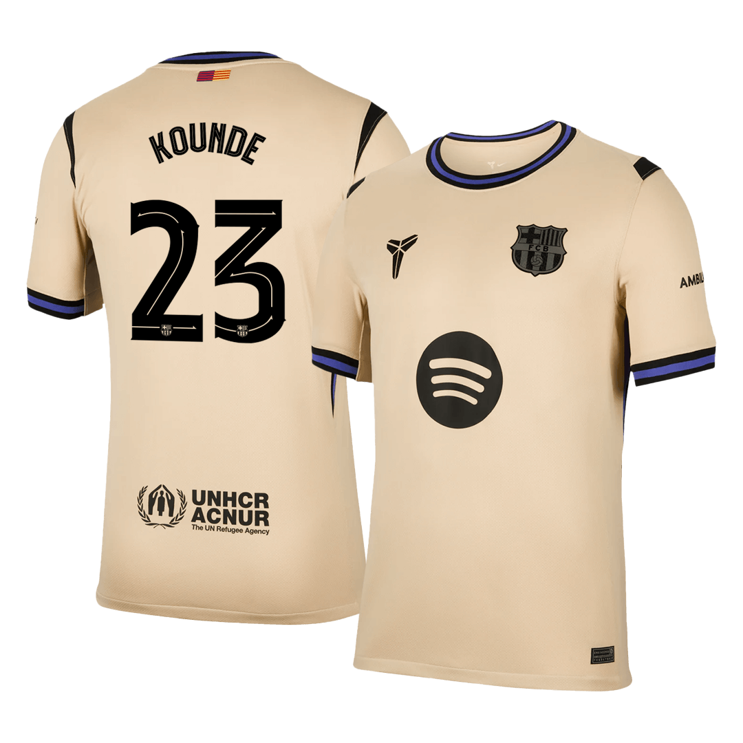 Maillot de football extérieur Barcelone KOUNDE #23 pour homme 2025/26 - UCL