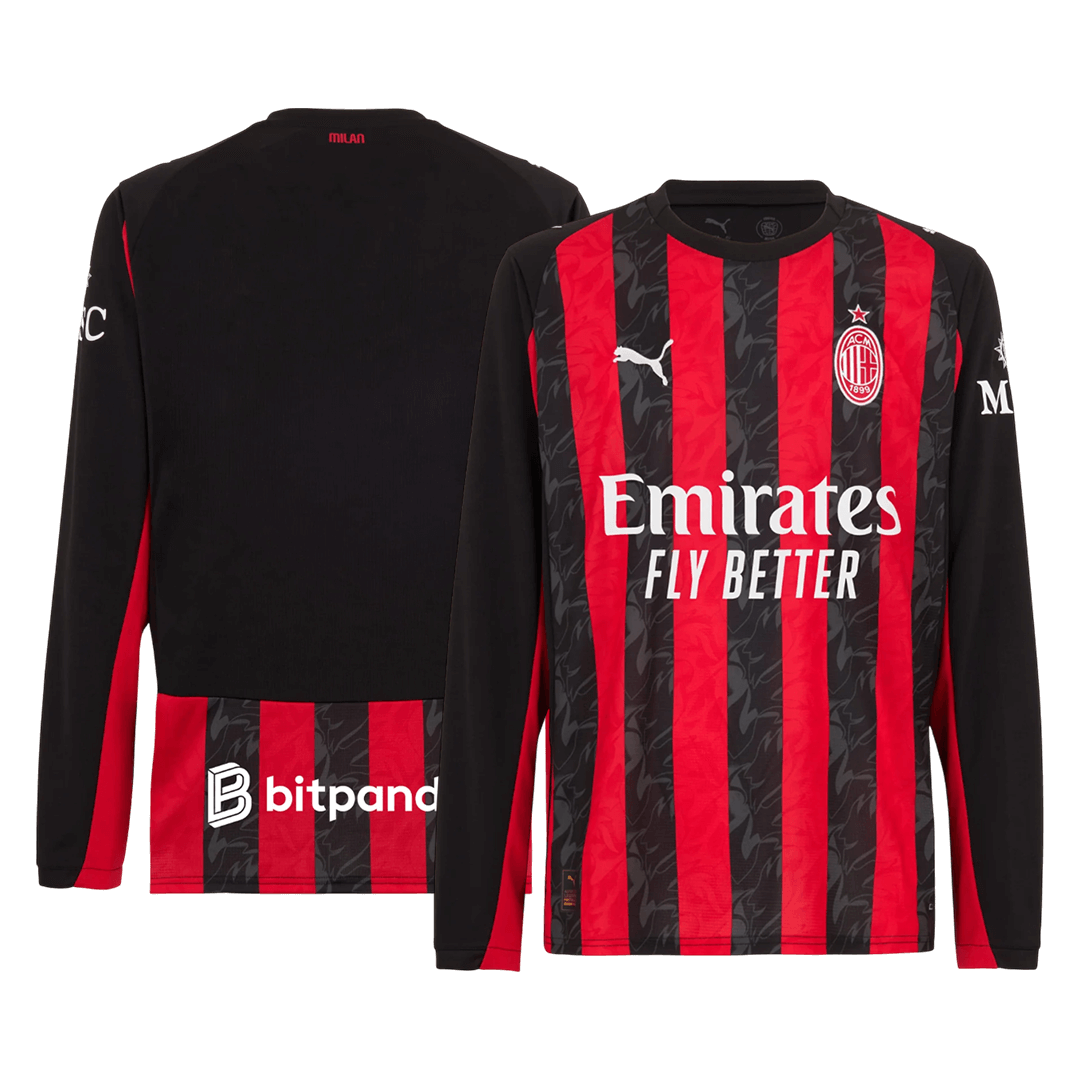 Heren AC Milan Thuis Lange Mouwen Voetbalshirt 2025/26